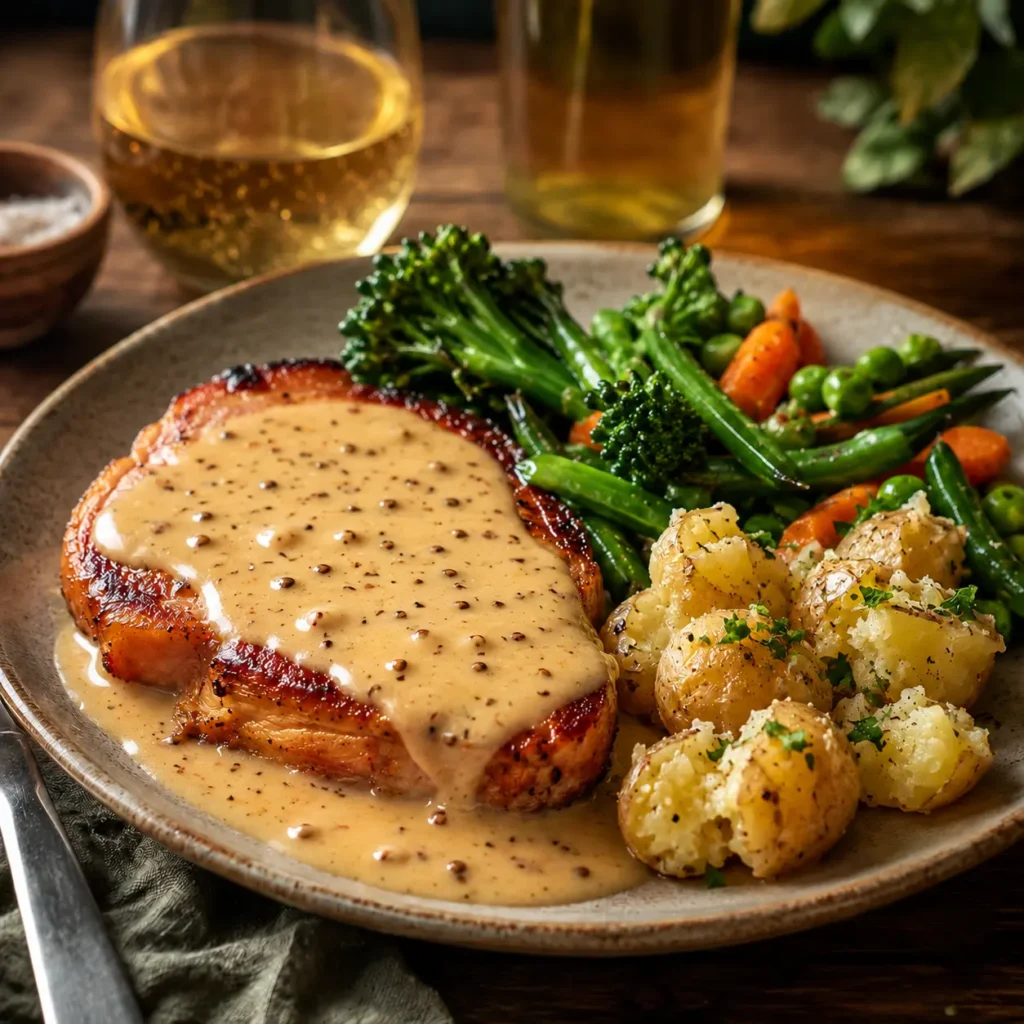 gammon with cider cream sauce